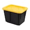 Greenmade Stackable Storage Tote W/ Lid, 12 gal, 20-1/2 in L x 15 in W x 14-7/10 in H, Black, Yellow 691294 - alternate 1